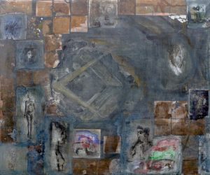 o.T., Blattsilber auf Leinwand, 100x130cm, 2013