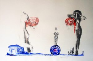 bez tytulu, 2012, akryl, tusz na papierze, 50x80cm