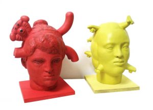 Dreams come through, 31x42cm, Bronze, Unikat, 2014 & Kleine Turbulenzen, 29x40cm, Bronze, Unikat, 2014