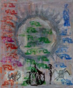 Alchemie II, 2012,Mischtechnik auf Leinwand, 100x120cm